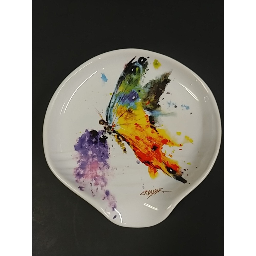 Demdaco Dean Crouser Kaleidoscope Butterfly Watercolor Spoon Rest